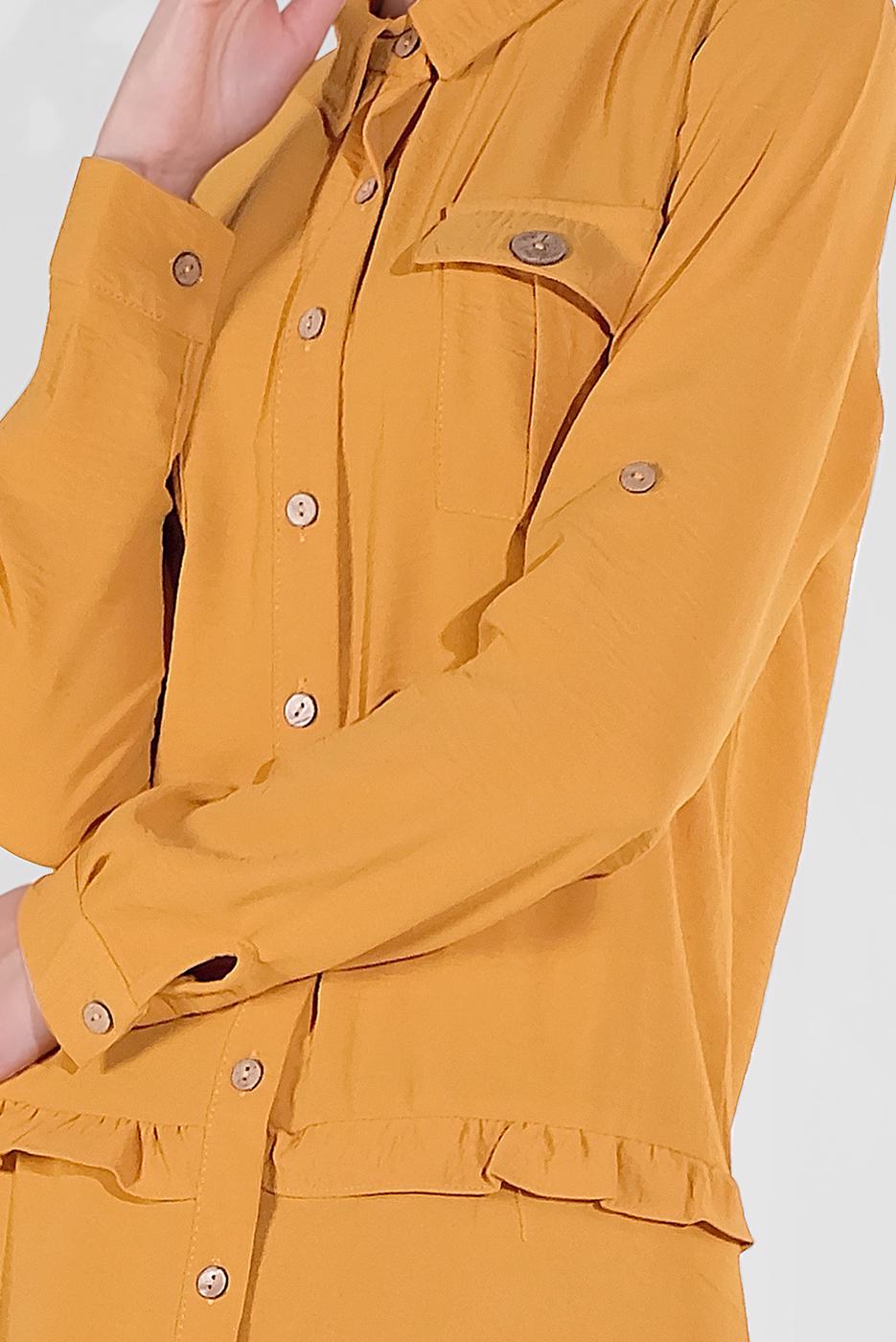 Hijab clothing ORANGE BUTTON-TRIMMED TUNIC 9005 