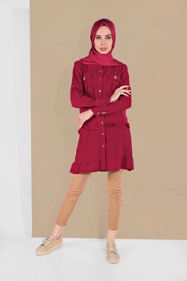 Hijab clothing  BUTTON-TRIMMED TUNIC 9005  - TRENDTESETTÜR