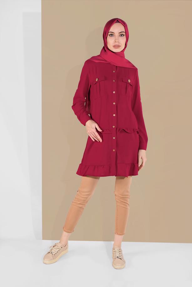 Hijab clothing  BUTTON-TRIMMED TUNIC 9005  - TRENDTESETTÜR