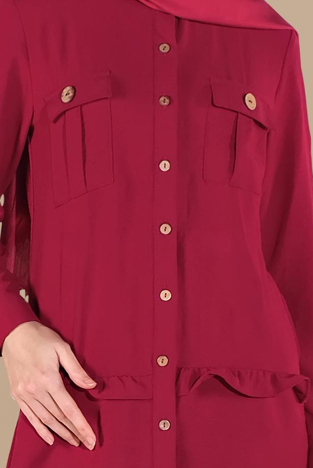 Hijab clothing  BUTTON-TRIMMED TUNIC 9005  - TRENDTESETTÜR