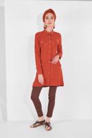 Vêtements hijab BRUN TUNIQUE À BOUTONNÉ 9005 