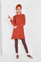Vêtements hijab BRUN TUNIQUE À BOUTONNÉ 9005 