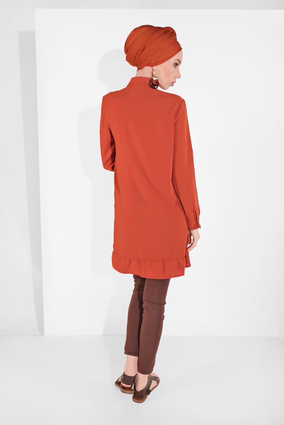 Vêtements hijab BRUN TUNIQUE À BOUTONNÉ 9005 