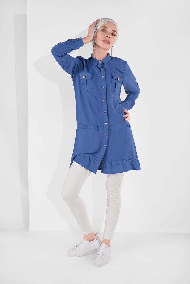 Hijab clothing  BUTTON-TRIMMED TUNIC 9005  - TRENDTESETTÜR