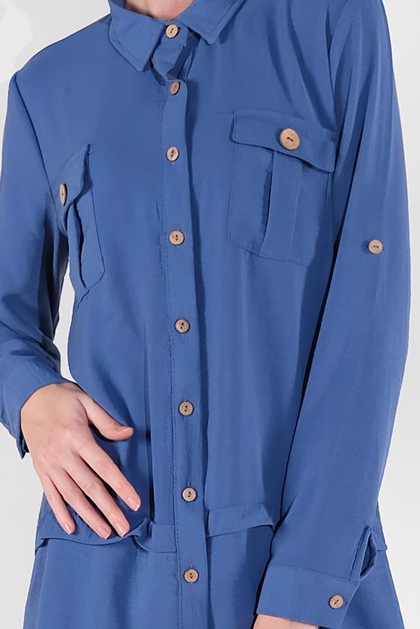 Hijab clothing  BUTTON-TRIMMED TUNIC 9005  - TRENDTESETTÜR