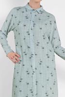 Tesettür giyim MAVİ ALVİNA DESENLİ TUNİK 4492-4