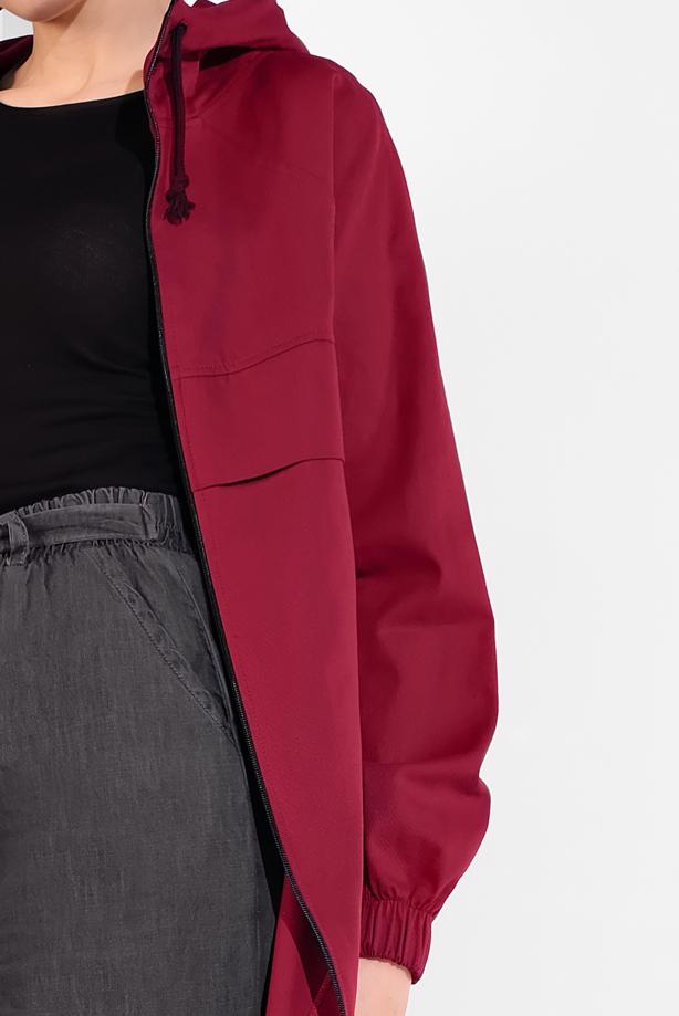 Vêtements hijab ROUGE BORDEAUX TRENCH-COAT ZIPPÉ 68107 - TRENDTESETTÜR