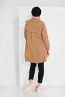 Tesettür giyim TABA CEP DETAYLI ETEK UCU LASTİKLİ TRENÇKOT 78107