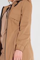 Tesettür giyim TABA CEP DETAYLI ETEK UCU LASTİKLİ TRENÇKOT 78107