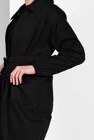 Tesettür giyim SİYAH KUŞAKLI PAMUKLU TRENÇKOT 88107