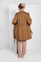 Tesettür giyim TABA KUŞAKLI PAMUKLU TRENÇKOT 88107