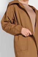 Tesettür giyim TABA KUŞAKLI PAMUKLU TRENÇKOT 88107