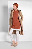 Vêtements hijab BEIGE IMPERMÉABLE EN TAILLE À SMOCKS AVEC CAPUCHE 23