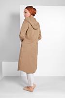 Vêtements hijab BEIGE IMPERMÉABLE EN TAILLE À SMOCKS AVEC CAPUCHE 23