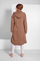 Vêtements hijab BRUN IMPERMÉABLE EN TAILLE À SMOCKS AVEC CAPUCHE 23