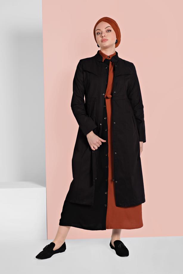 Vêtements hijab  HIDDEN BUTTONED TRENCH-COAT 76 - TRENDTESETTÜR