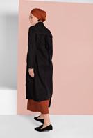 Hijab clothing BLACK HIDDEN BUTTONED TRENCH-COAT 76
