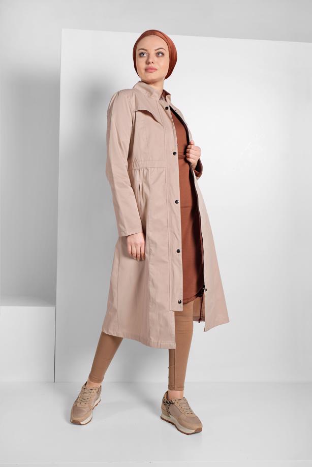 Hijab clothing  HIDDEN BUTTONED TRENCH-COAT 76 - TRENDTESETTÜR