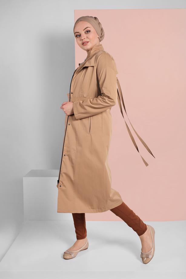 Hijab clothing  HIDDEN BUTTONED TRENCH-COAT 76 - TRENDTESETTÜR