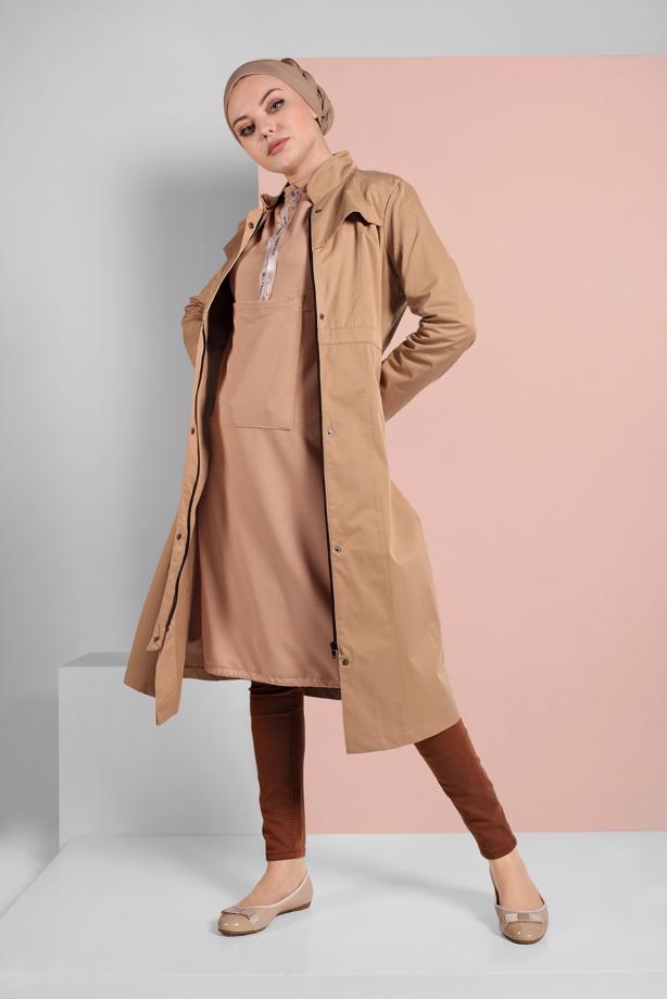 Hijab clothing  HIDDEN BUTTONED TRENCH-COAT 76 - TRENDTESETTÜR