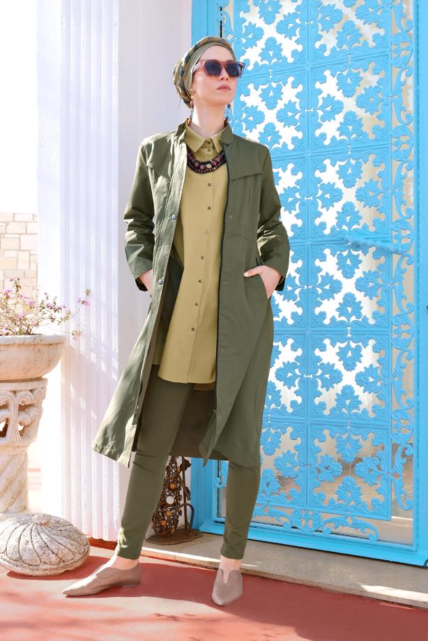 Hijab clothing  HIDDEN BUTTONED TRENCH-COAT 76 - TRENDTESETTÜR