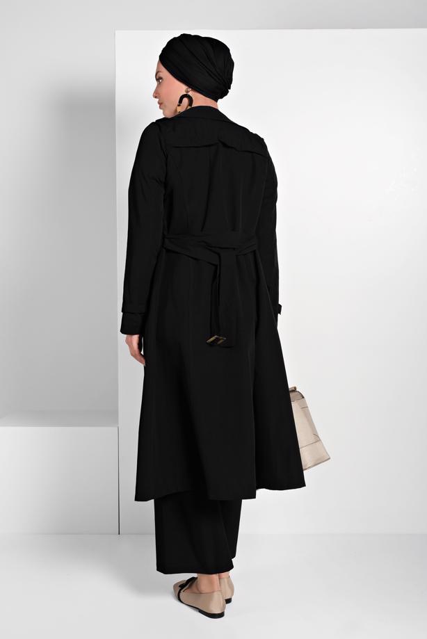 Hijab-Kleidung  KLASİK KESİM KEMERLİ TRENÇKOT 86  - TRENDTESETTÜR
