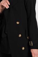 Tesettür giyim SİYAH KLASİK KESİM KEMERLİ TRENÇKOT 86 