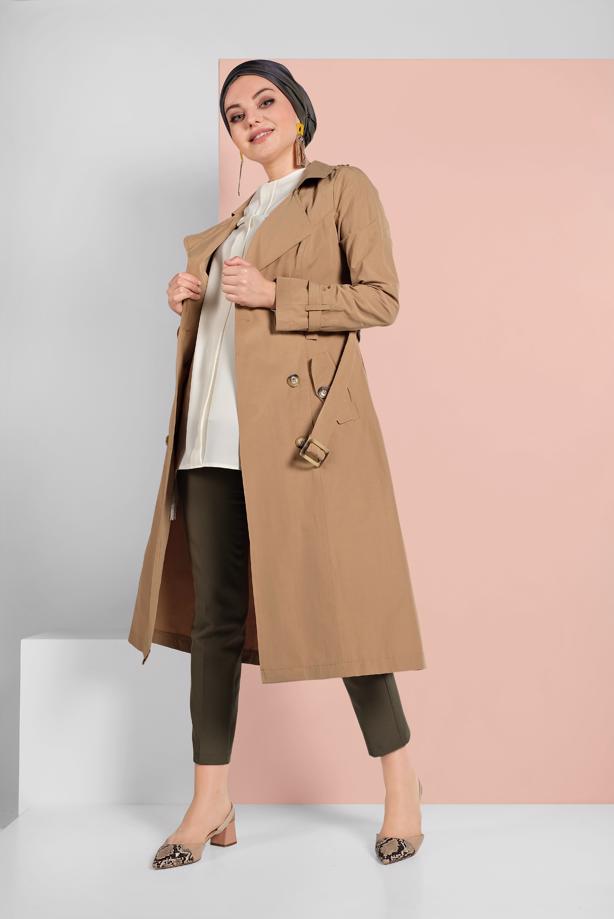 Vêtements hijab  BELTED TRENCH-COAT 86  - TRENDTESETTÜR