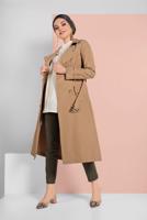 Vêtements hijab BRUN TRENCH-COAT AVEC CEINTURE 86 
