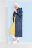 Hijab clothing NAVY BLUE DENIM TRENCH-COAT 301