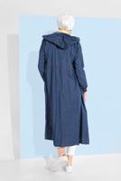 Hijab clothing NAVY BLUE DENIM TRENCH-COAT 301