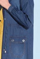 Hijab clothing NAVY BLUE DENIM TRENCH-COAT 301