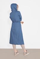 Hijab clothing NAVY BLUE DENIM TRENCH-COAT 301
