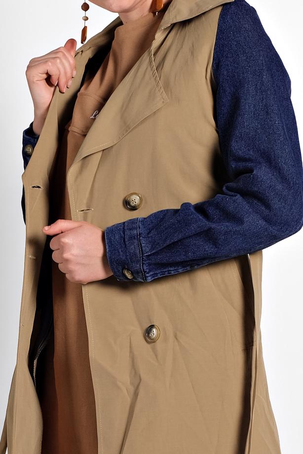 Vêtements hijab  BELTED TRENCH-COAT 401  - TRENDTESETTÜR