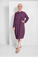 Tesettür giyim MÜRDÜM ETEK UCU LASTİKLİ TRENÇKOT 1403