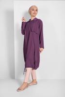 Tesettür giyim MÜRDÜM ETEK UCU LASTİKLİ TRENÇKOT 1403