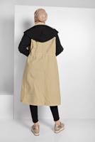 Hijab clothing BEIGE SMOCKED-WAIST HOODED TRENCH-COAT  7775 