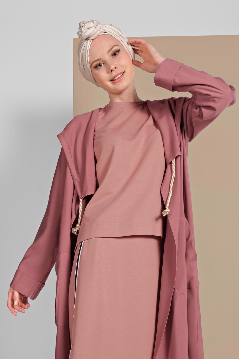 Vêtements hijab ROSE TRENCH-COAT À CAPUCHE 9403 