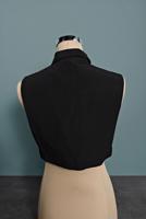 Tesettür giyim SİYAH ALVİNA  SİVRİ YAKA DÜĞMELİ BLUZ  YAKALIK 4406 