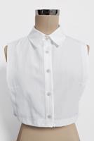 Tesettür giyim BEYAZ ALVİNA  SİVRİ YAKA DÜĞMELİ BLUZ  YAKALIK 4406 