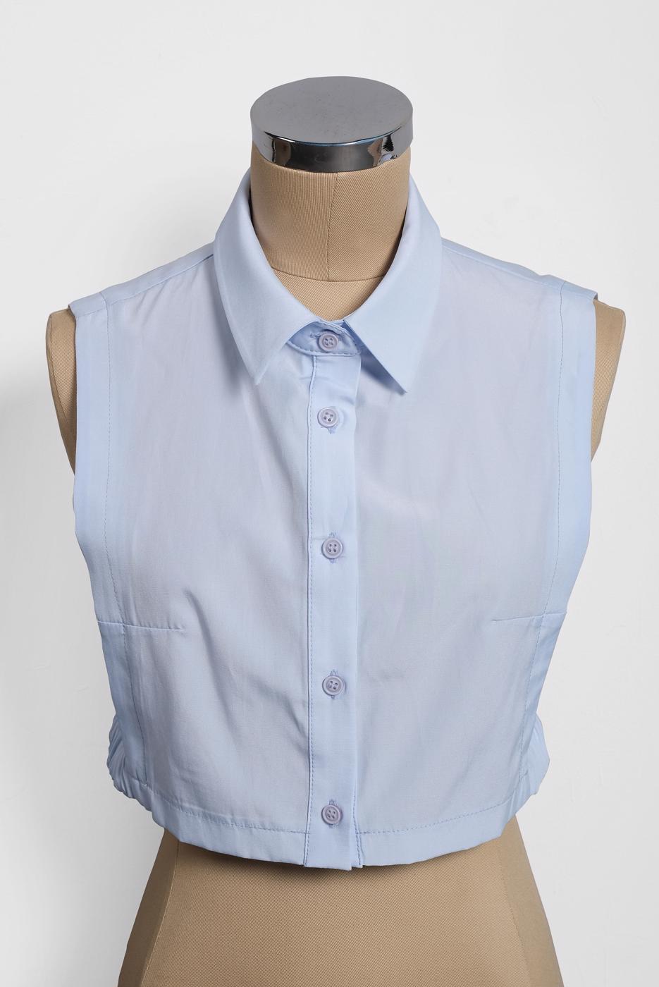 Vêtements hijab BLEU ALVINA COL EN COTON  4406