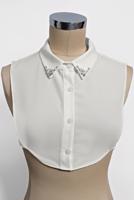 Tesettür giyim KREM  ALVİNA BONCUK İŞLEMELİ BLUZ  YAKALIK 4407