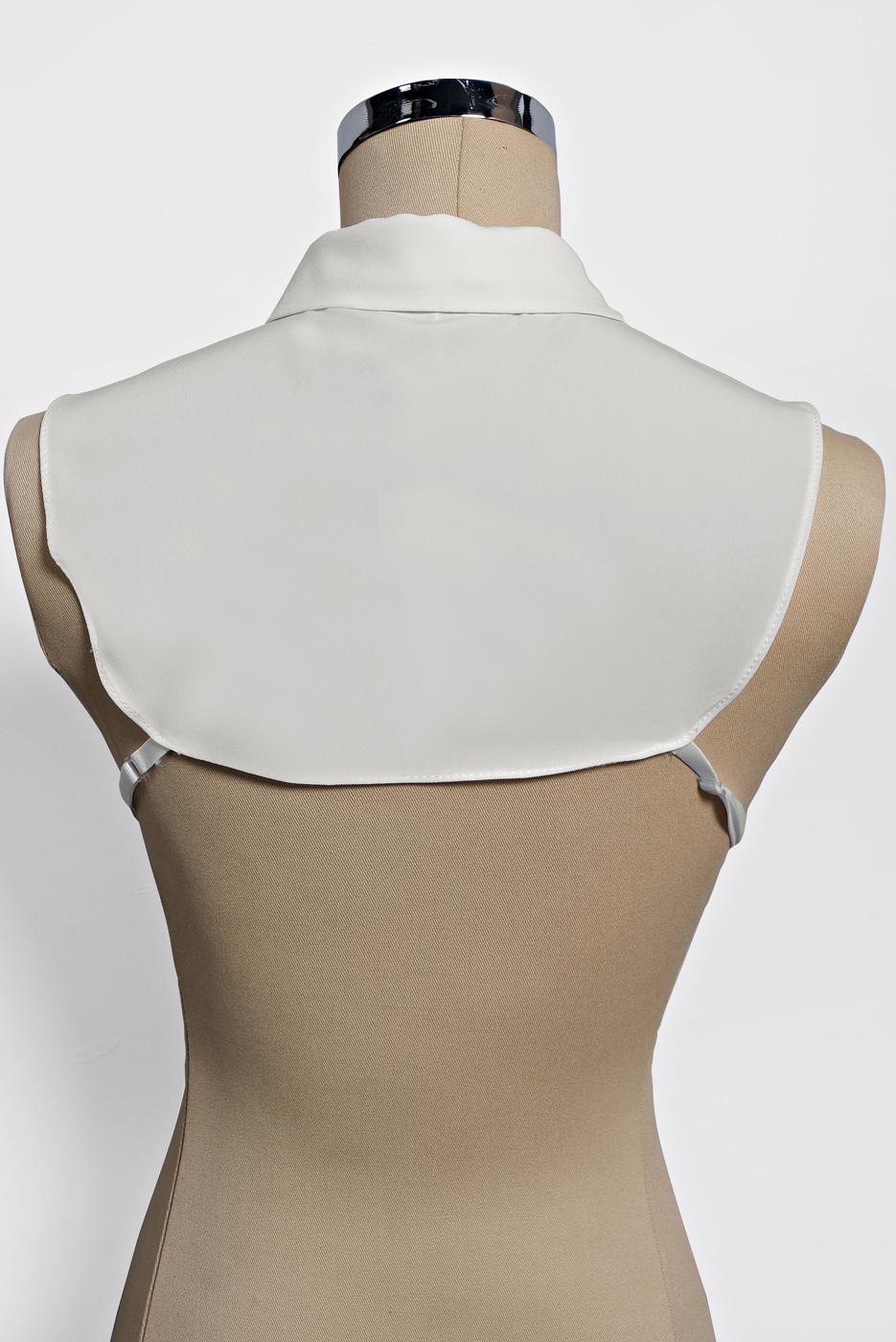 Tesettür giyim KREM  ALVİNA BONCUK İŞLEMELİ BLUZ  YAKALIK 4407