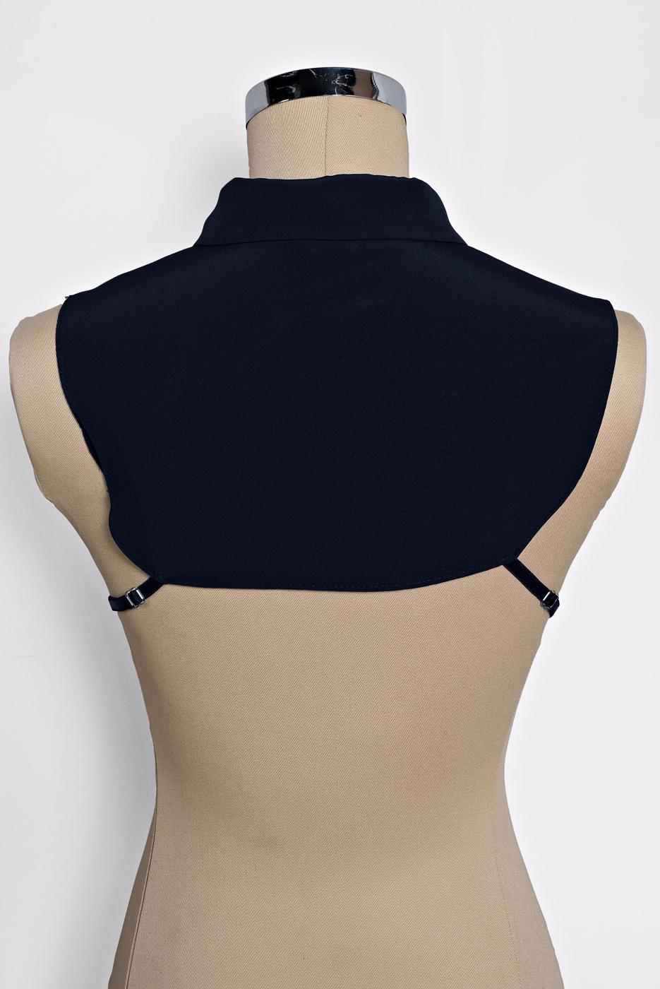 Tesettür giyim LACİVERT  ALVİNA BONCUK İŞLEMELİ BLUZ  YAKALIK 4407