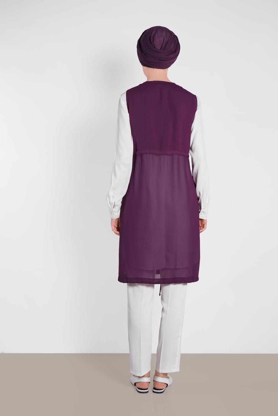 Vêtements hijab POURPRE ALVINA GILET OURLET À ÉLASTIQUE 4476 