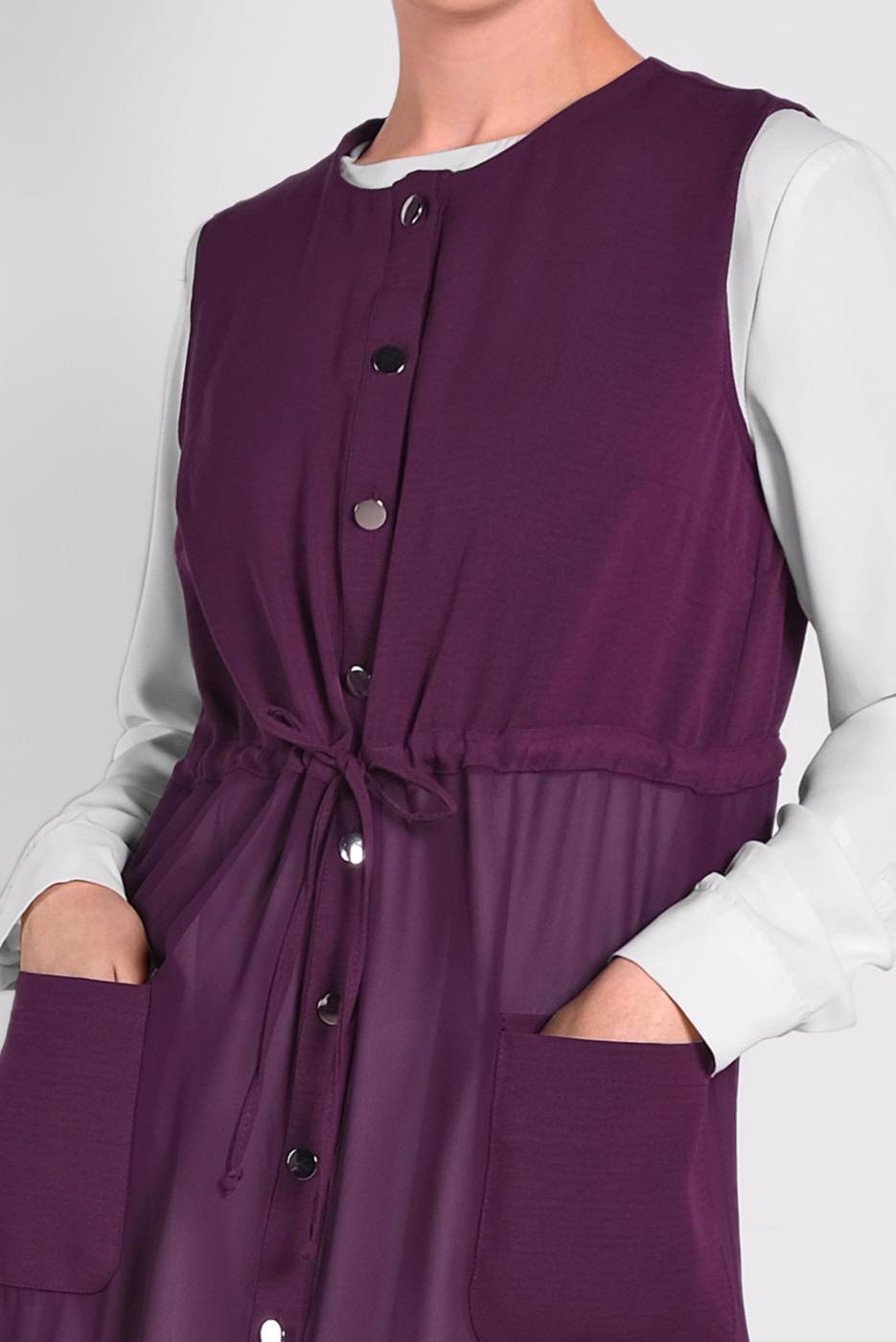 Vêtements hijab POURPRE ALVINA GILET OURLET À ÉLASTIQUE 4476 