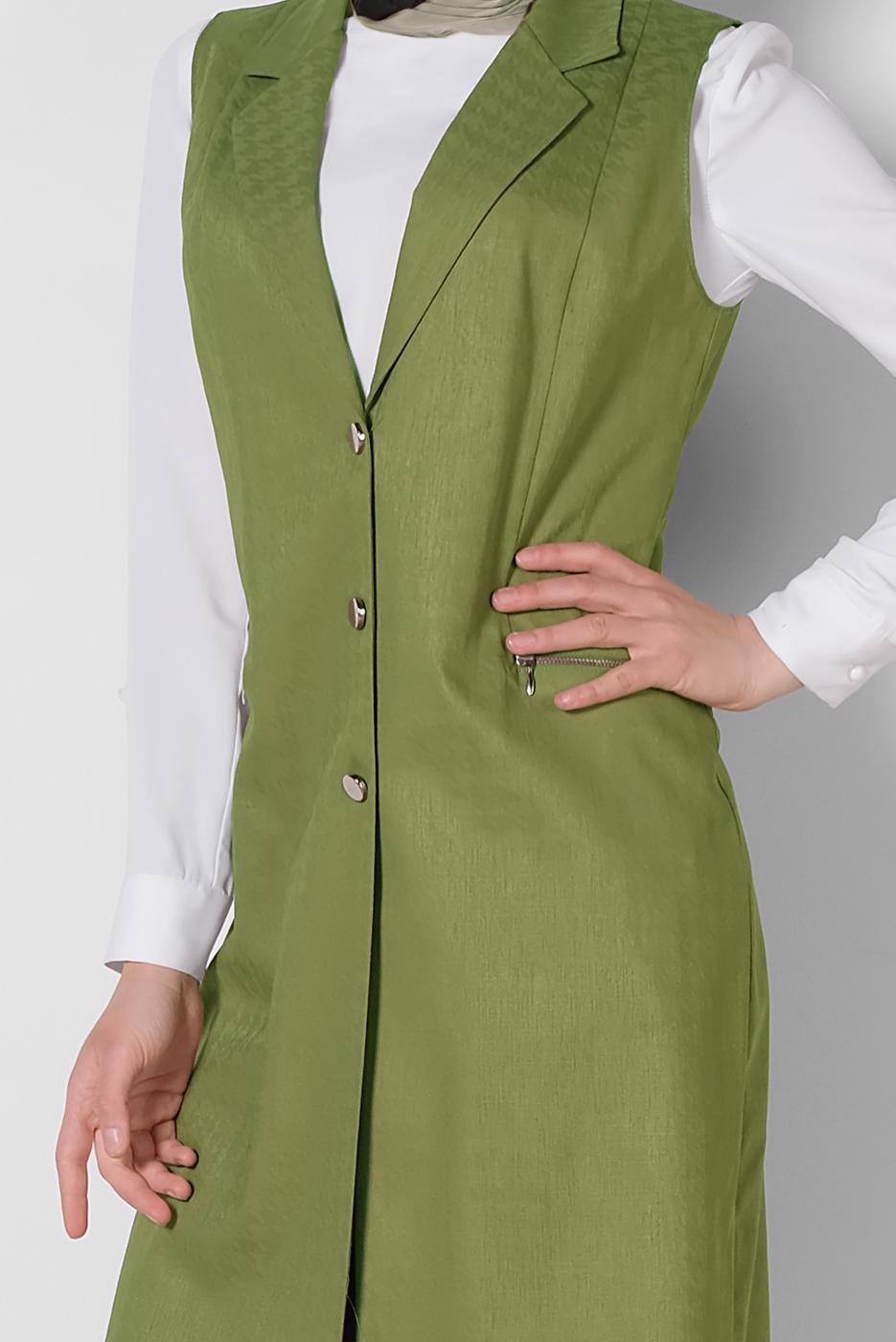 Vêtements hijab VERT ALVINA GILET ZIPPÉ 4020