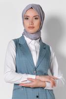 Vêtements hijab BLEU ALVINA GILET ZIPPÉ 4020 