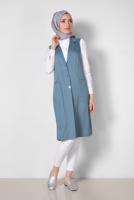 Vêtements hijab BLEU ALVINA GILET ZIPPÉ 4020 