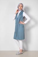 Vêtements hijab BLEU ALVINA GILET ZIPPÉ 4020 